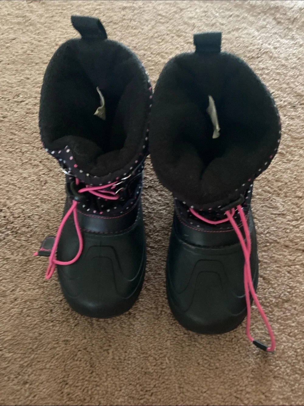 Girls winter boots black and pink